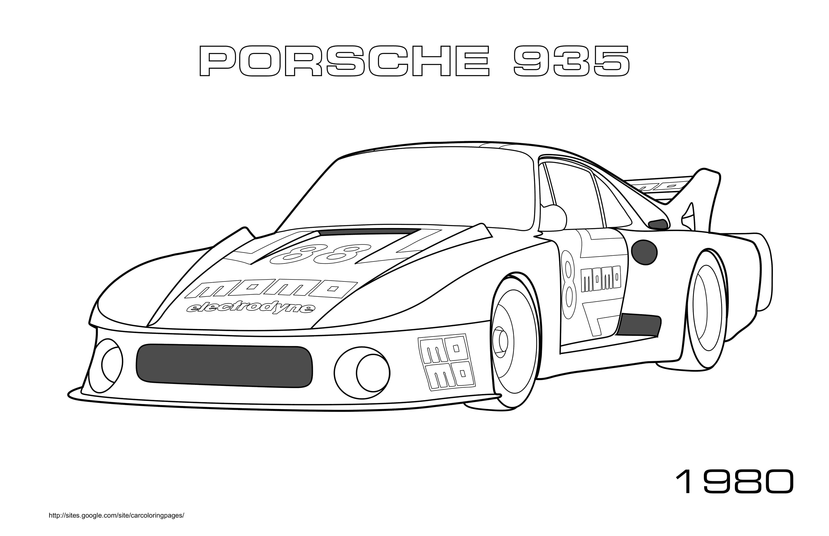 Porsche 935 1980 Coloring Page