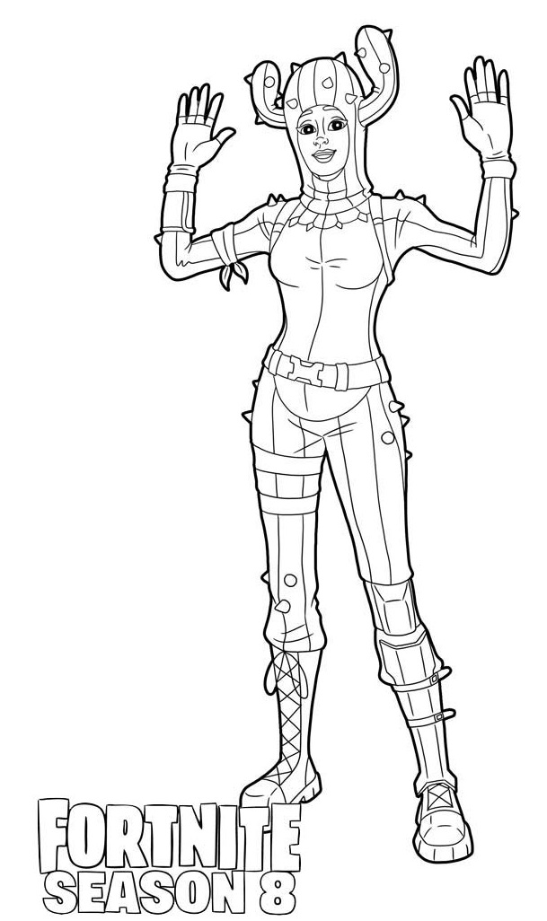 Prickly Patroller Skin From Fortnite Season 8 Coloring Page
