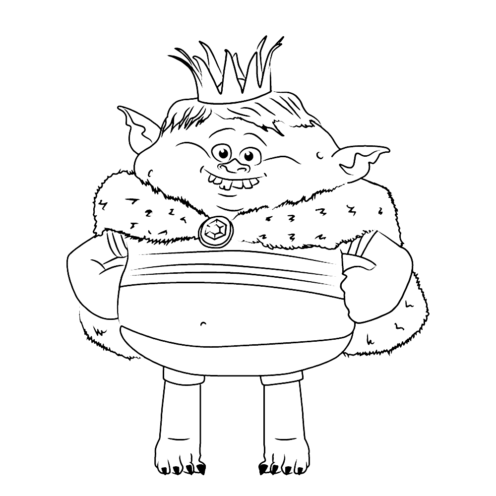 Prince Gristle From Trolls Coloring Page