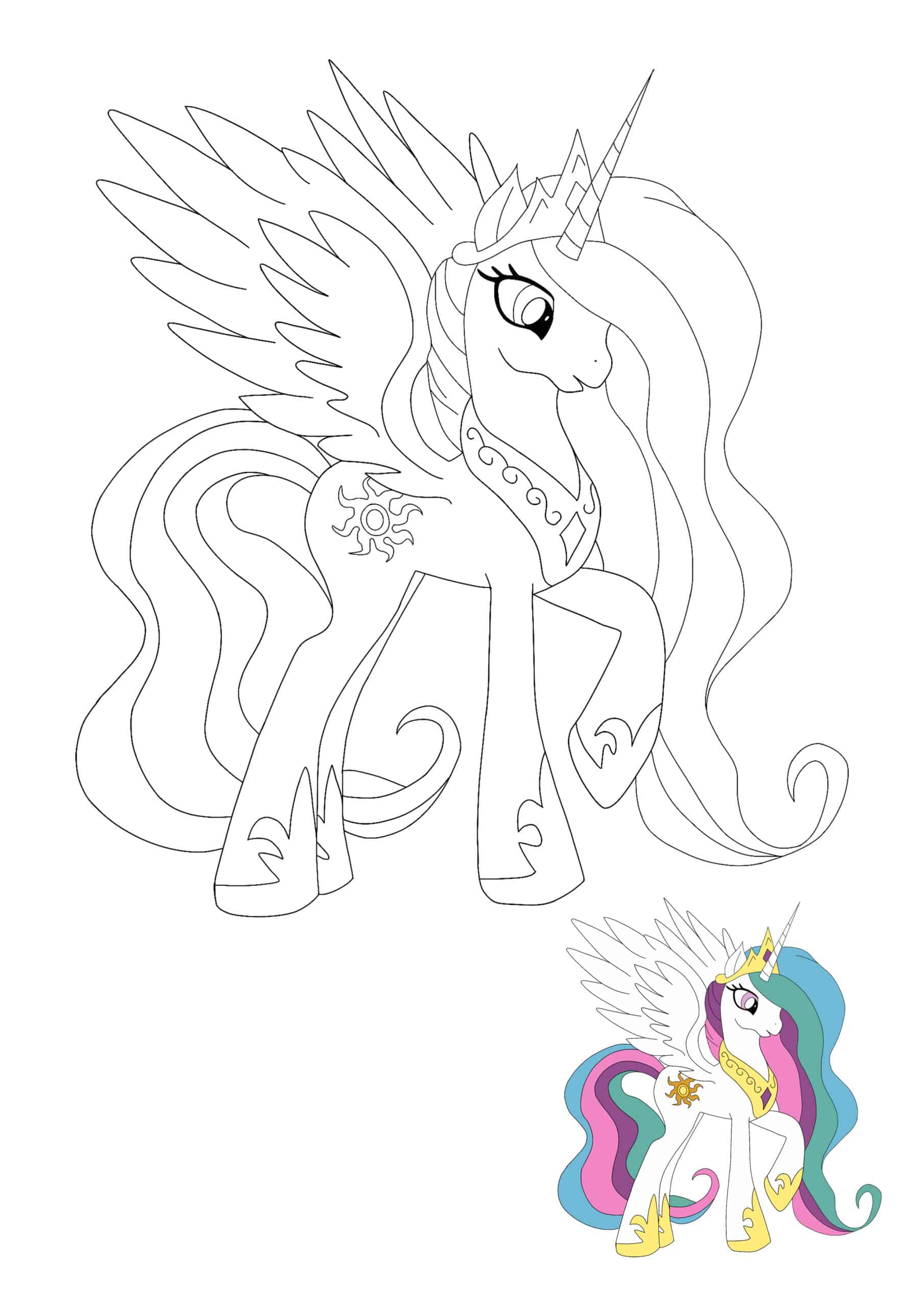 Princess Celestia Coloring Pages   Coloring Cool