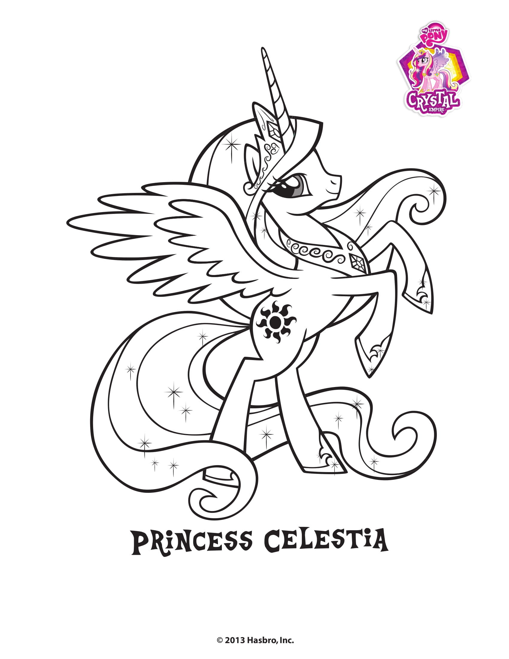 Princess Celestra Crystal Empire My Little Pony Coloring Page