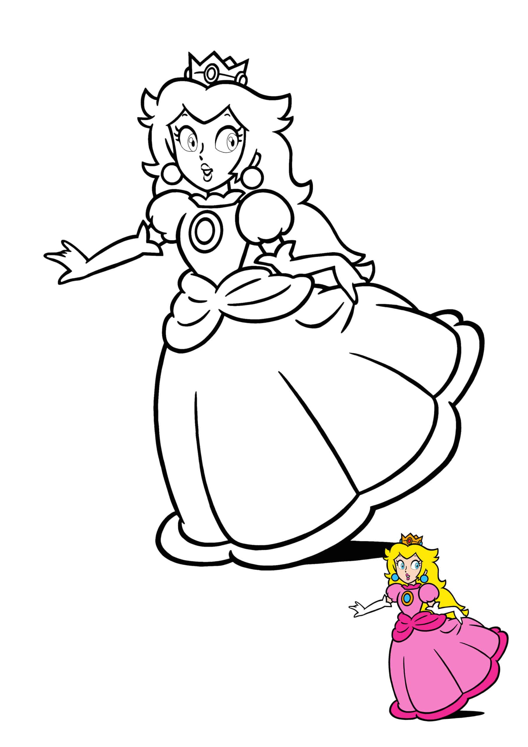 Princess Peach Coloring Pages   Coloring Cool