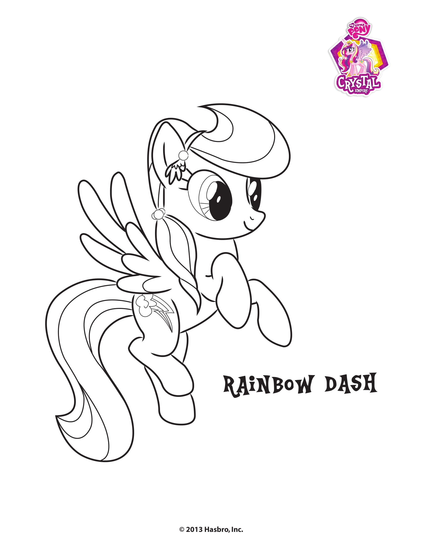 Rainbow Dash Crystal Empire My Little Pony Coloring Page
