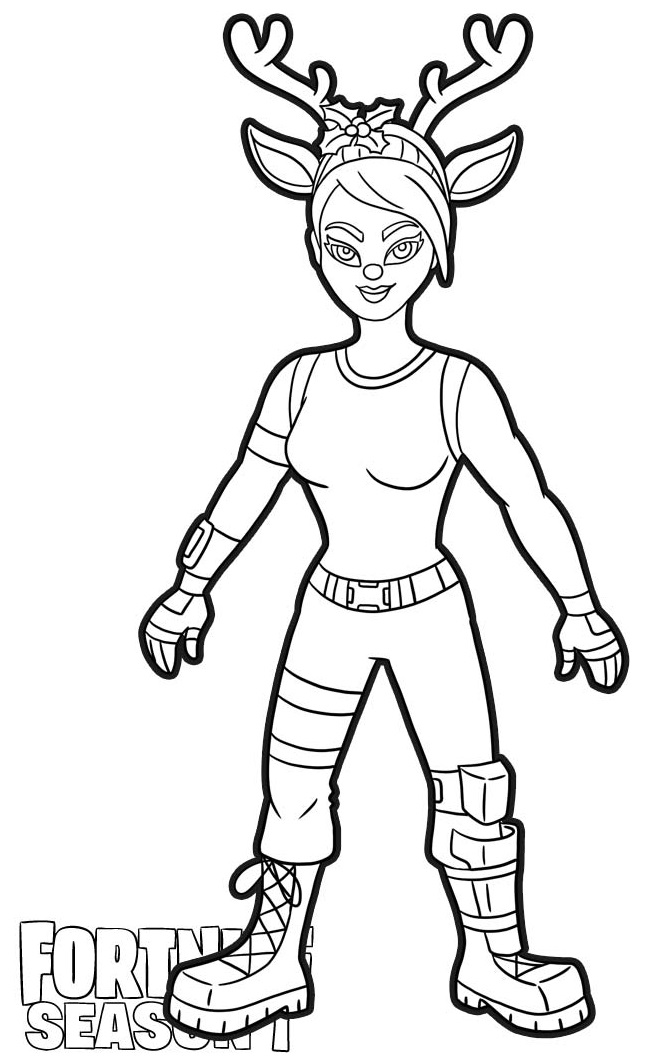 Red Nose Rider Skin From Fortnite Coloring Page