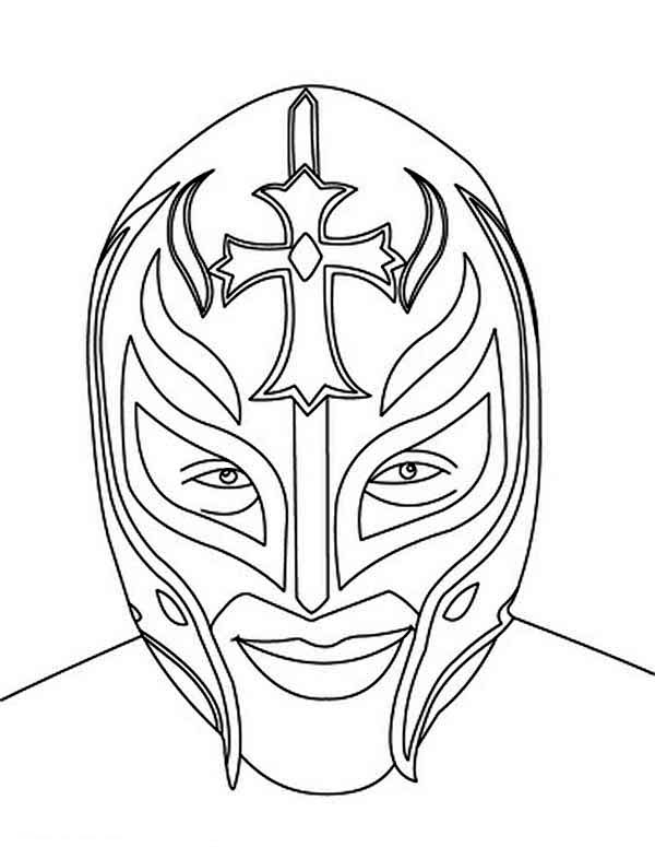 Rey Mysterio Mask Face Coloring Page