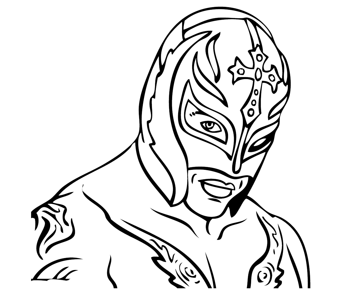 Rey Mysterio WWE Coloring Page