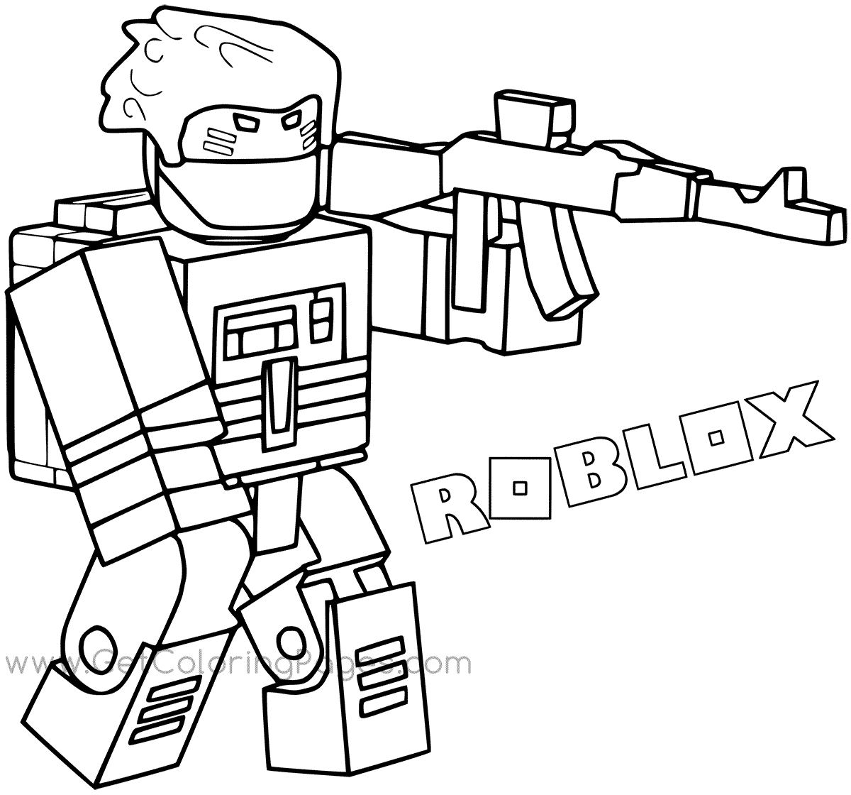 Roblox Bandit With Weapon And Backpac