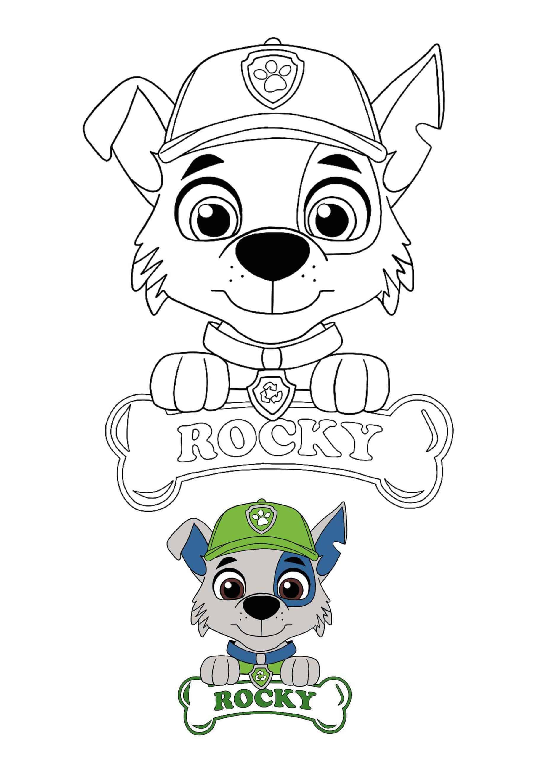 Rocky Mixed Breed Coloring Page