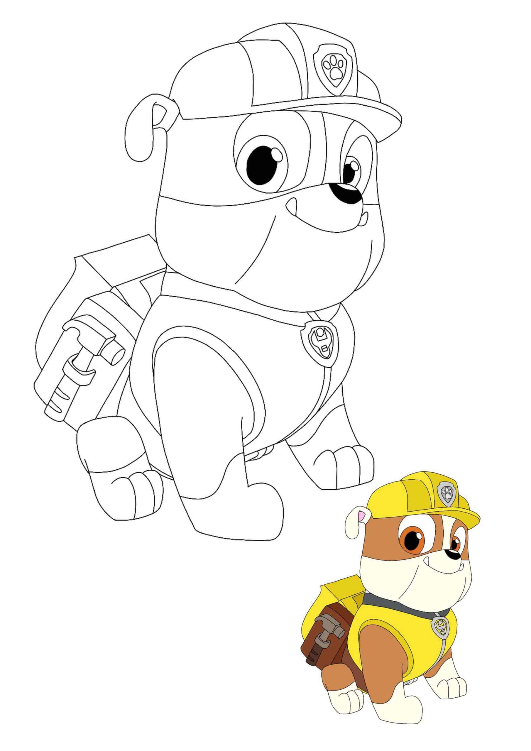 Rubble English Dog Coloring Page