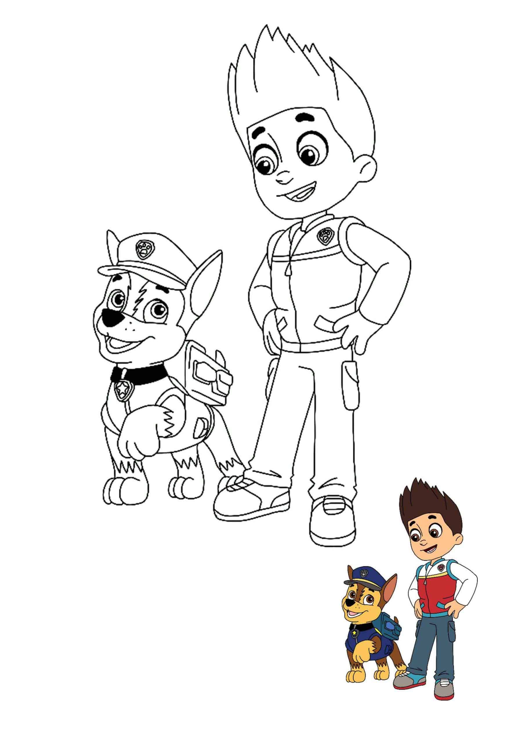Ryder And Chase Coloring Page