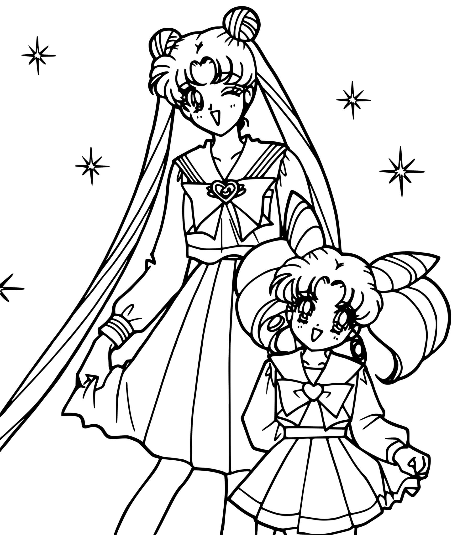 Sailor Moon Stars Coloring Page