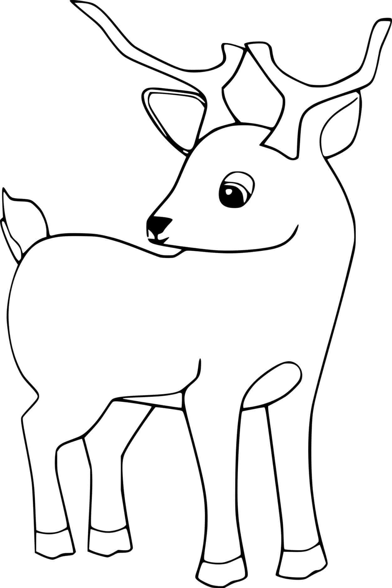 Simple Baby Deer Coloring Page