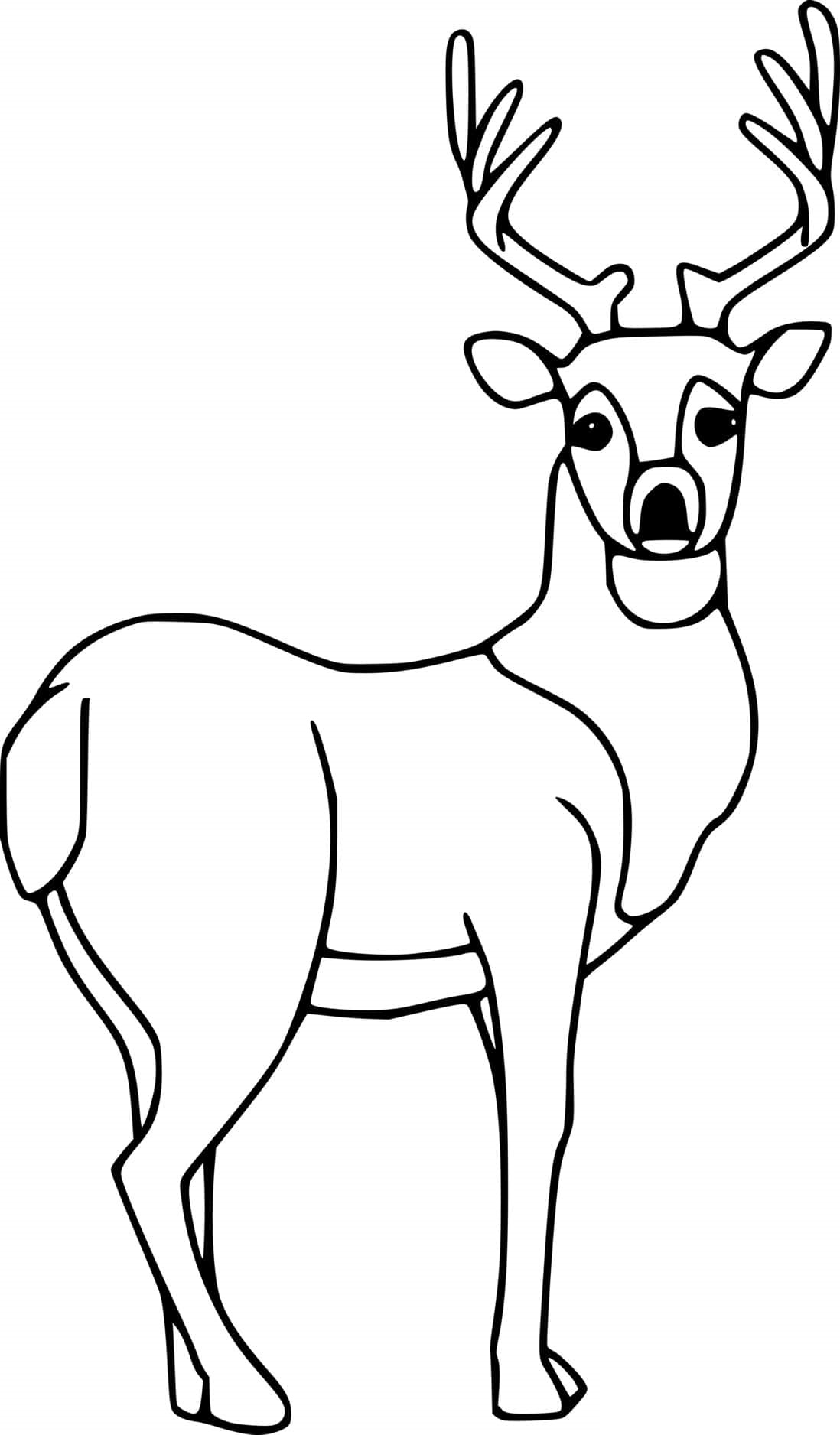 Simple Deer Coloring Page