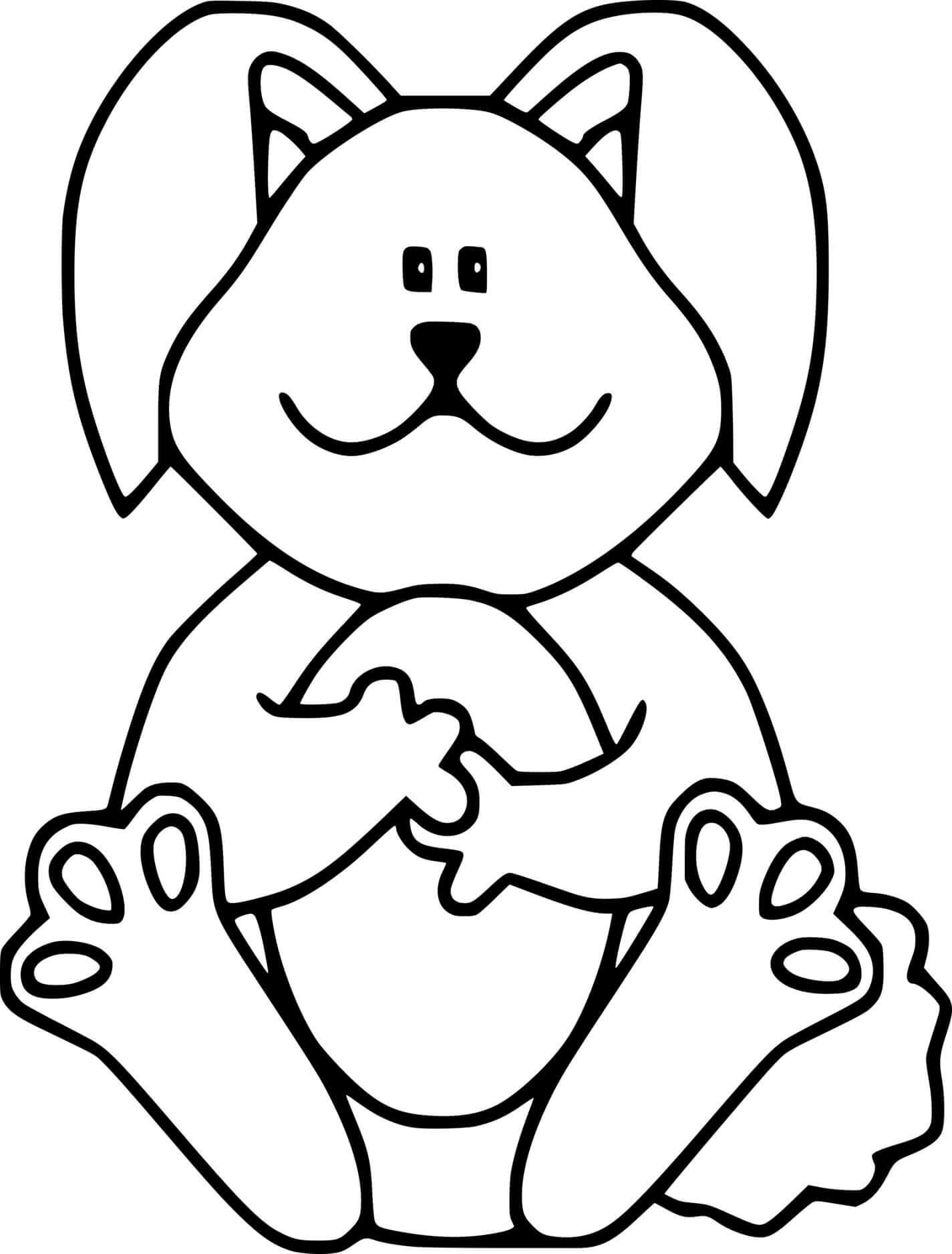 Simple Easter Bunny Holds An Egg