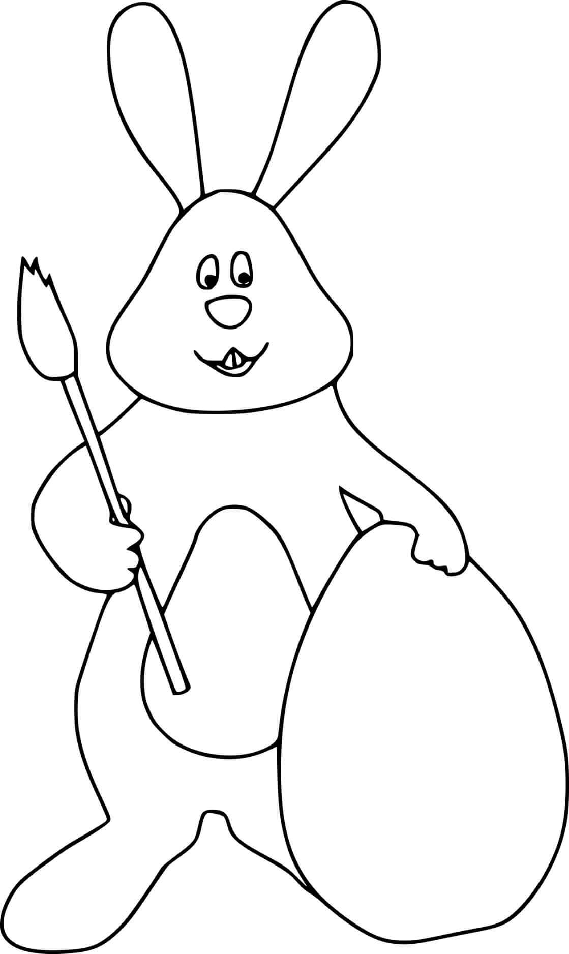 Simple Easter Bunny Coloring Page