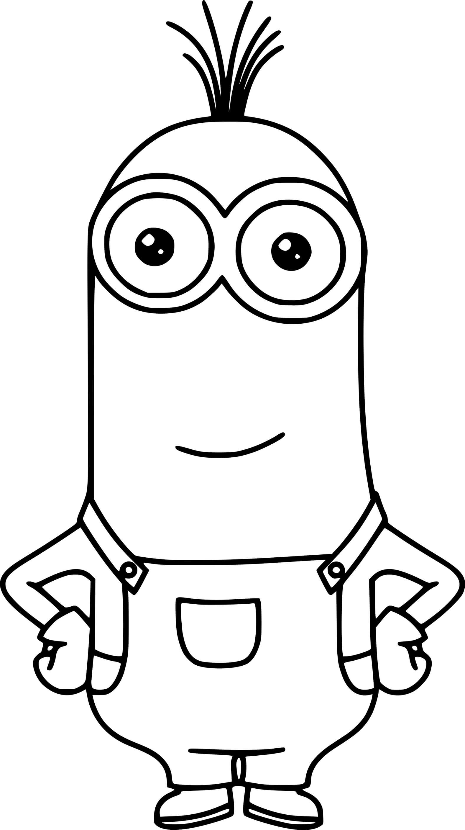 Simple Kevin Minion Coloring Page