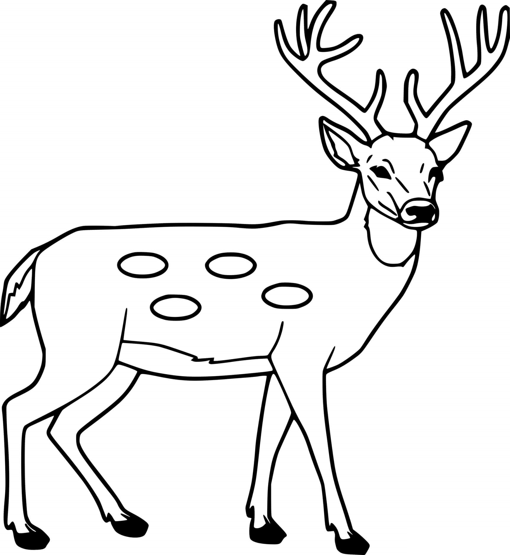 Simple Sika Deer Coloring Page