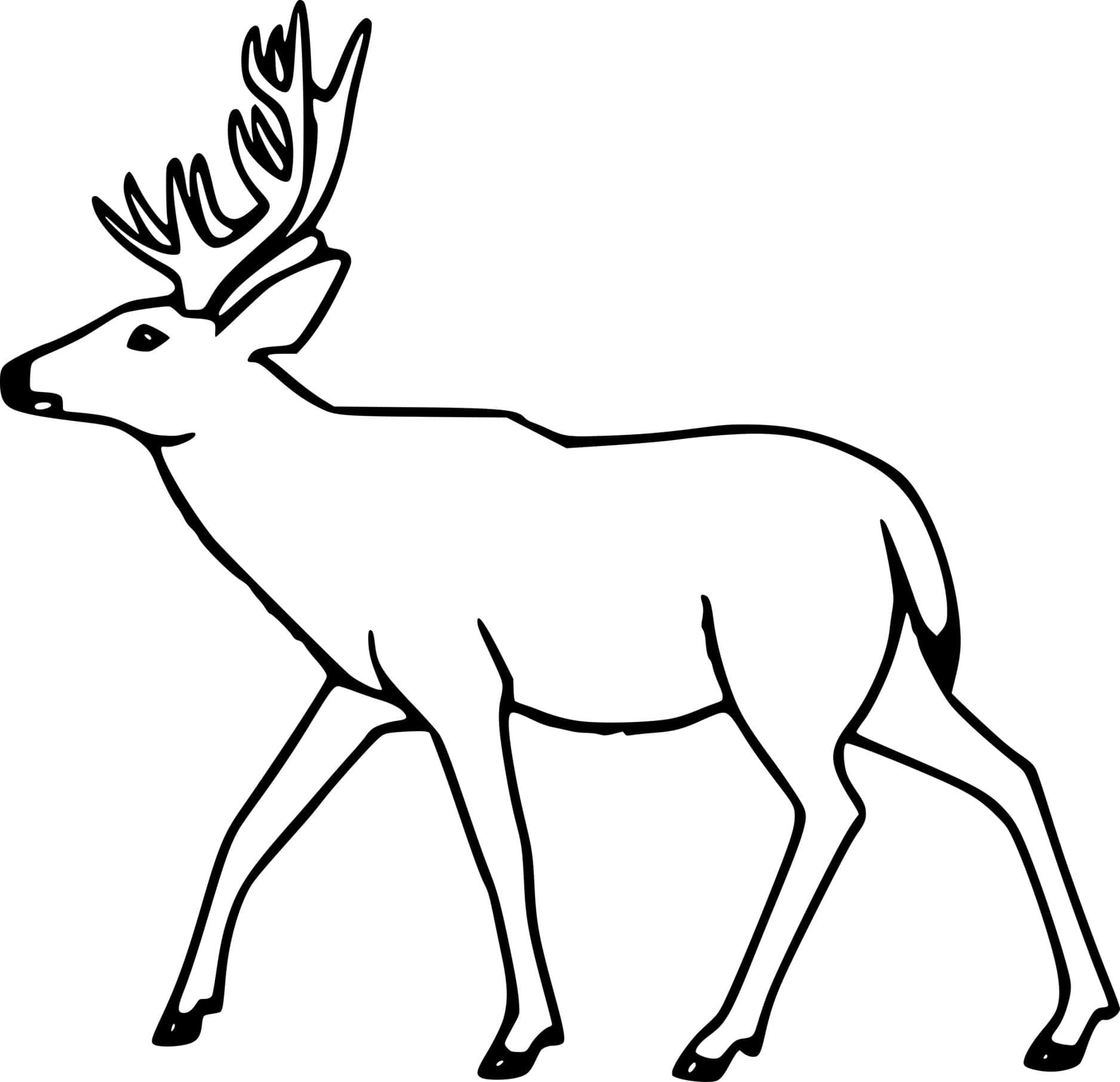 Simple Walking Deer Coloring Page
