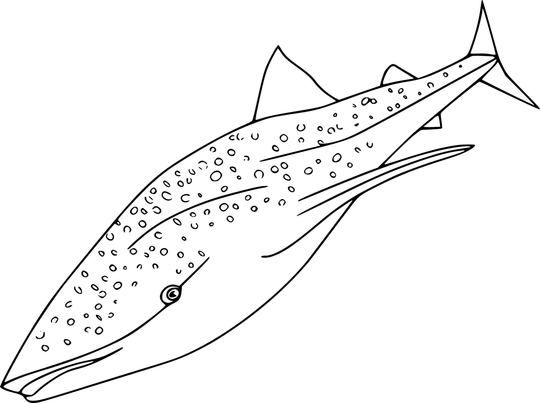 Simple Whale Shark Coloring Page