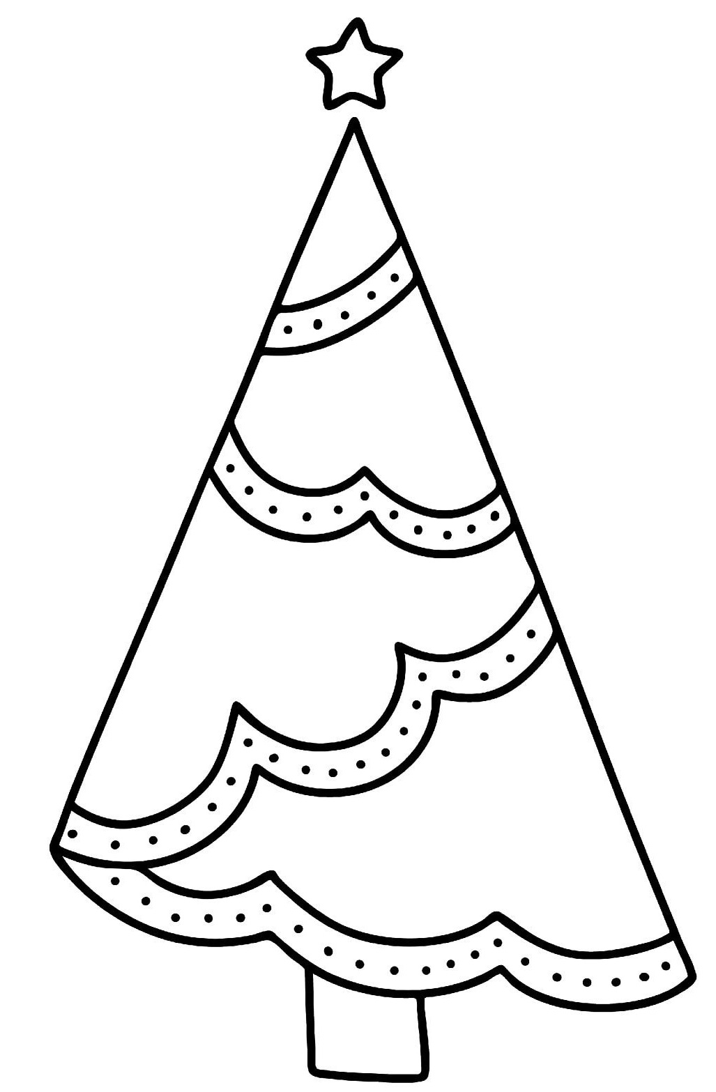 Simple Xmas Tree Design With Easy Decorations To Color Coloring ...