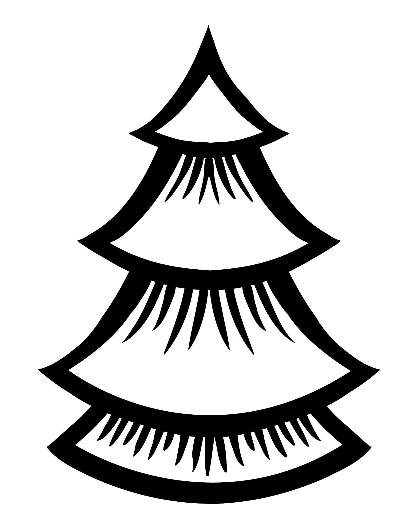 Simple And Basic Christmas Tree Design Coloring Page