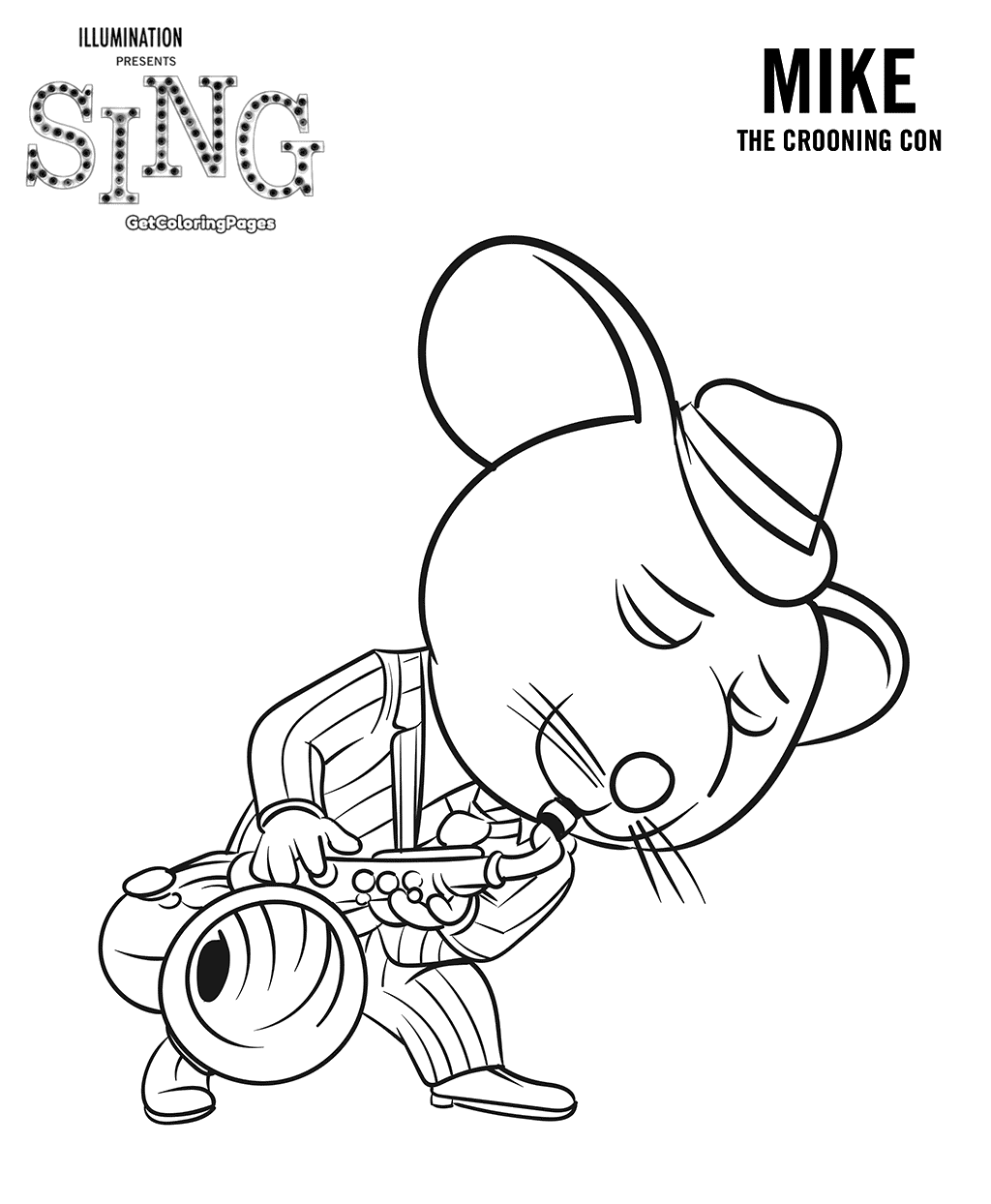 Sing Movie Coloring Pages Mouse Mike