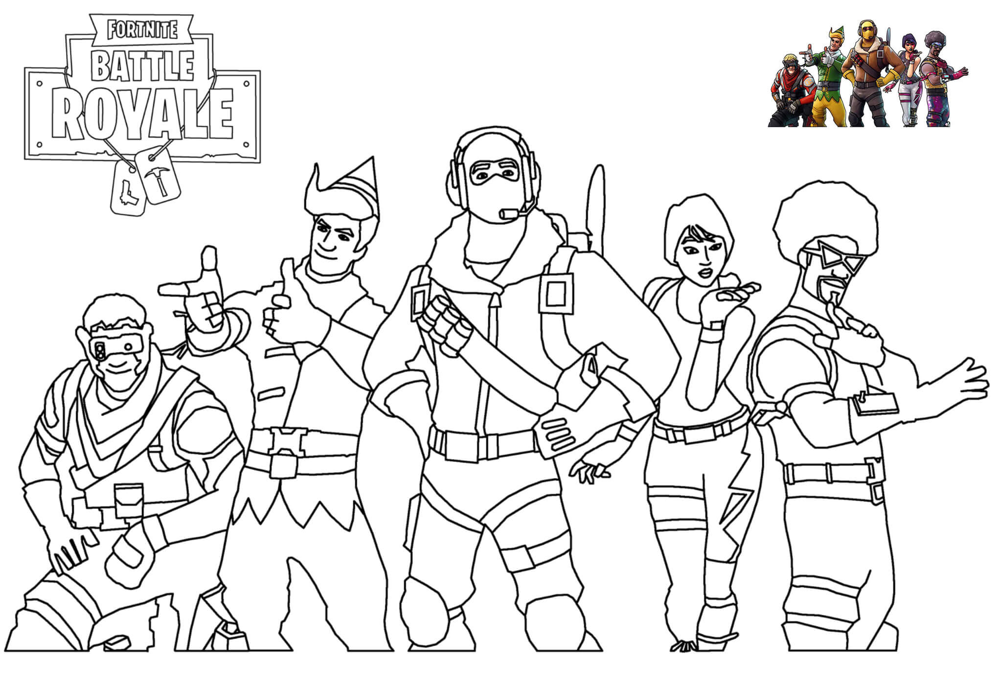 Skins Picture Fortnite Coloring Page