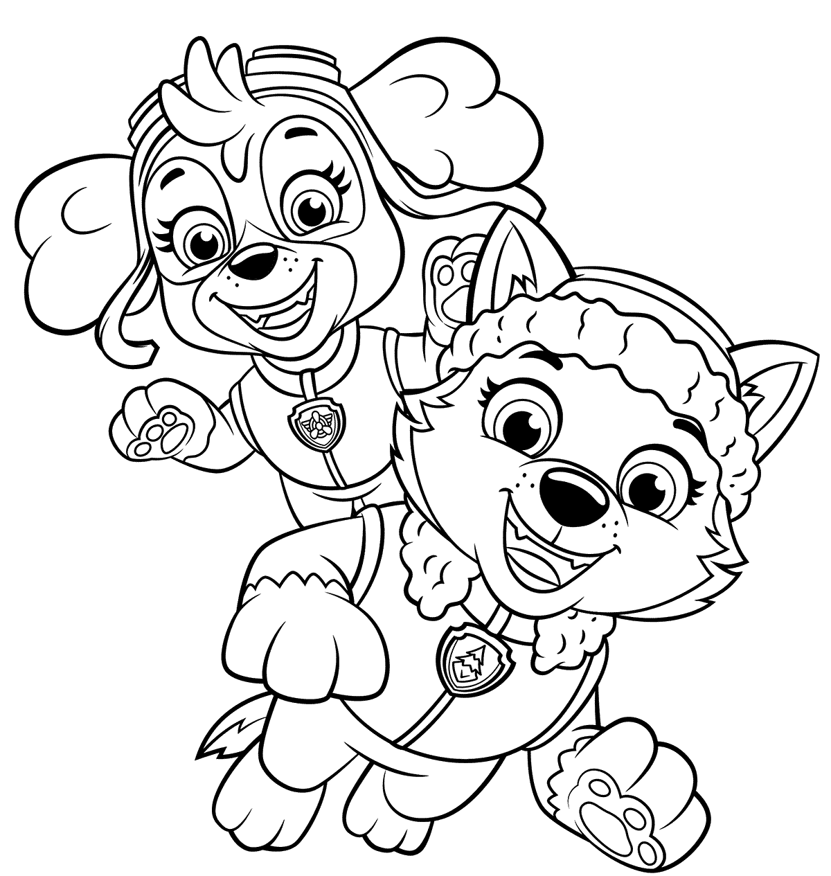 Skye And Everest Coloring Page