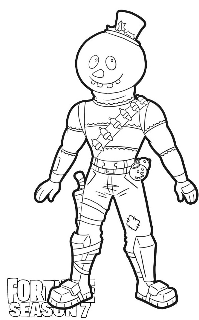 Slushy Soldier Skin From Fortnite Season 7 Coloring Page