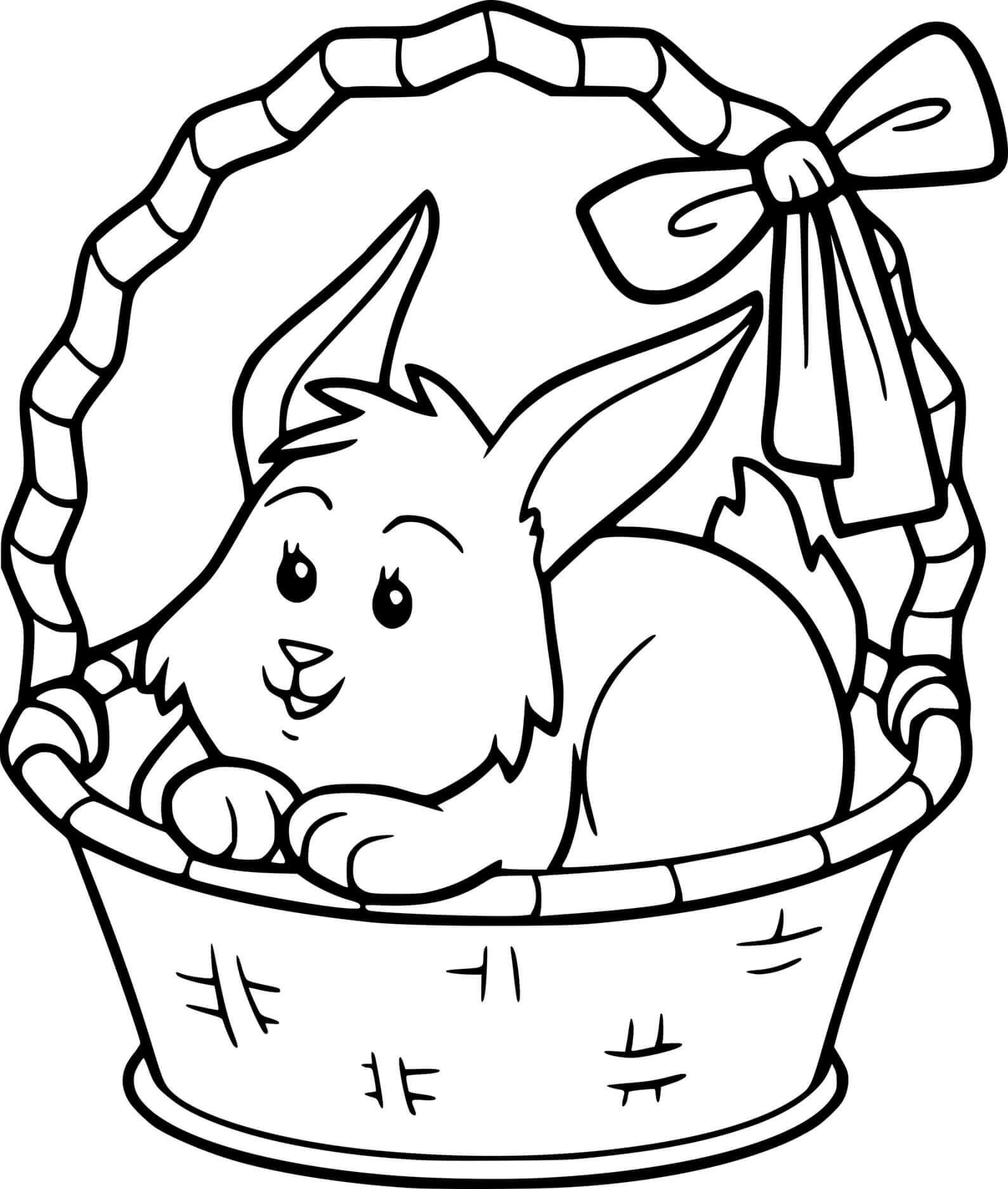 Soft Bunny In The Easter Basket