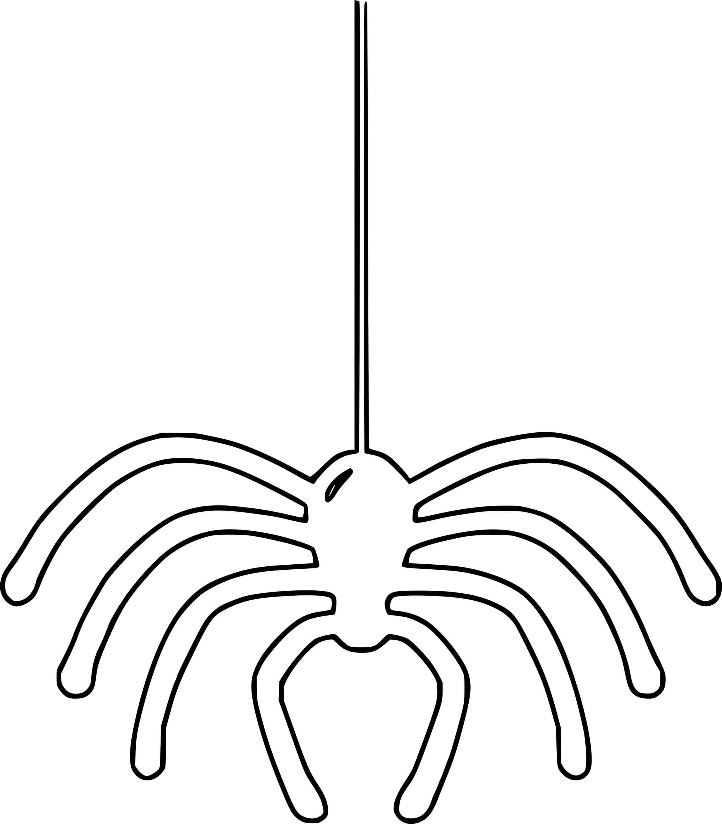 Spider From The Up Outline