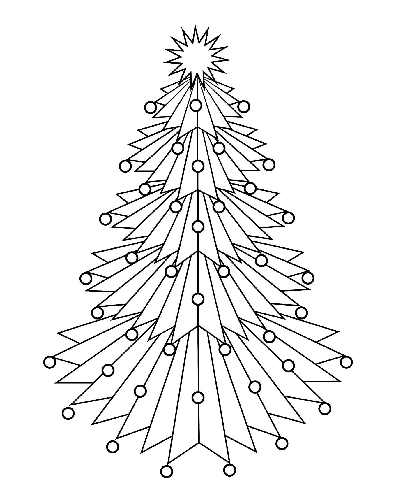 Spiky Angled Christmas Tree Coloring Page