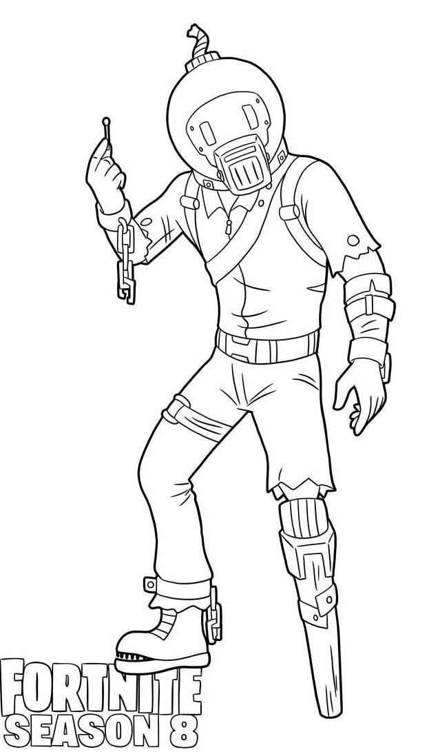 Splode Skin From Fortnite Season 8 Coloring Page