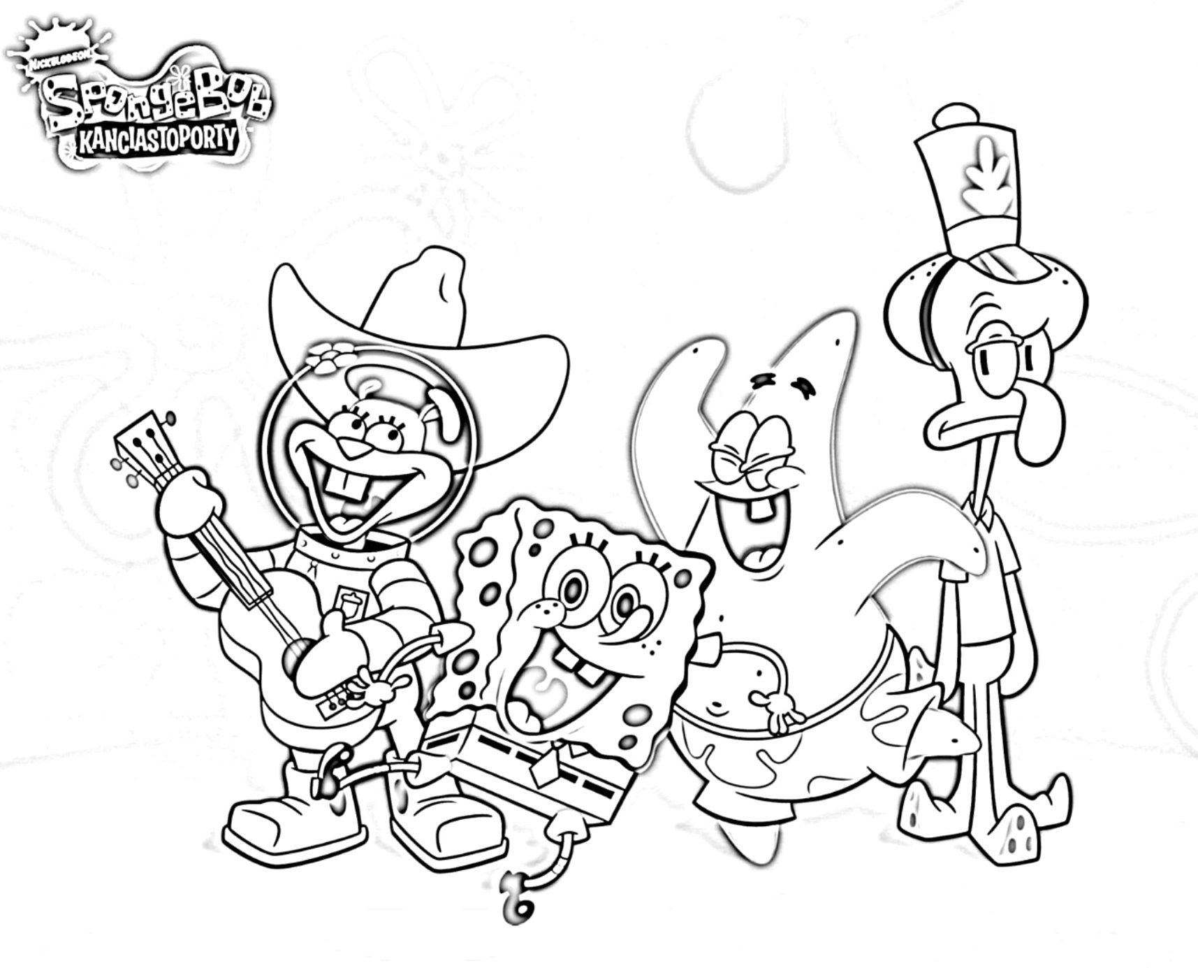 Sponegbob Band Coloring Page