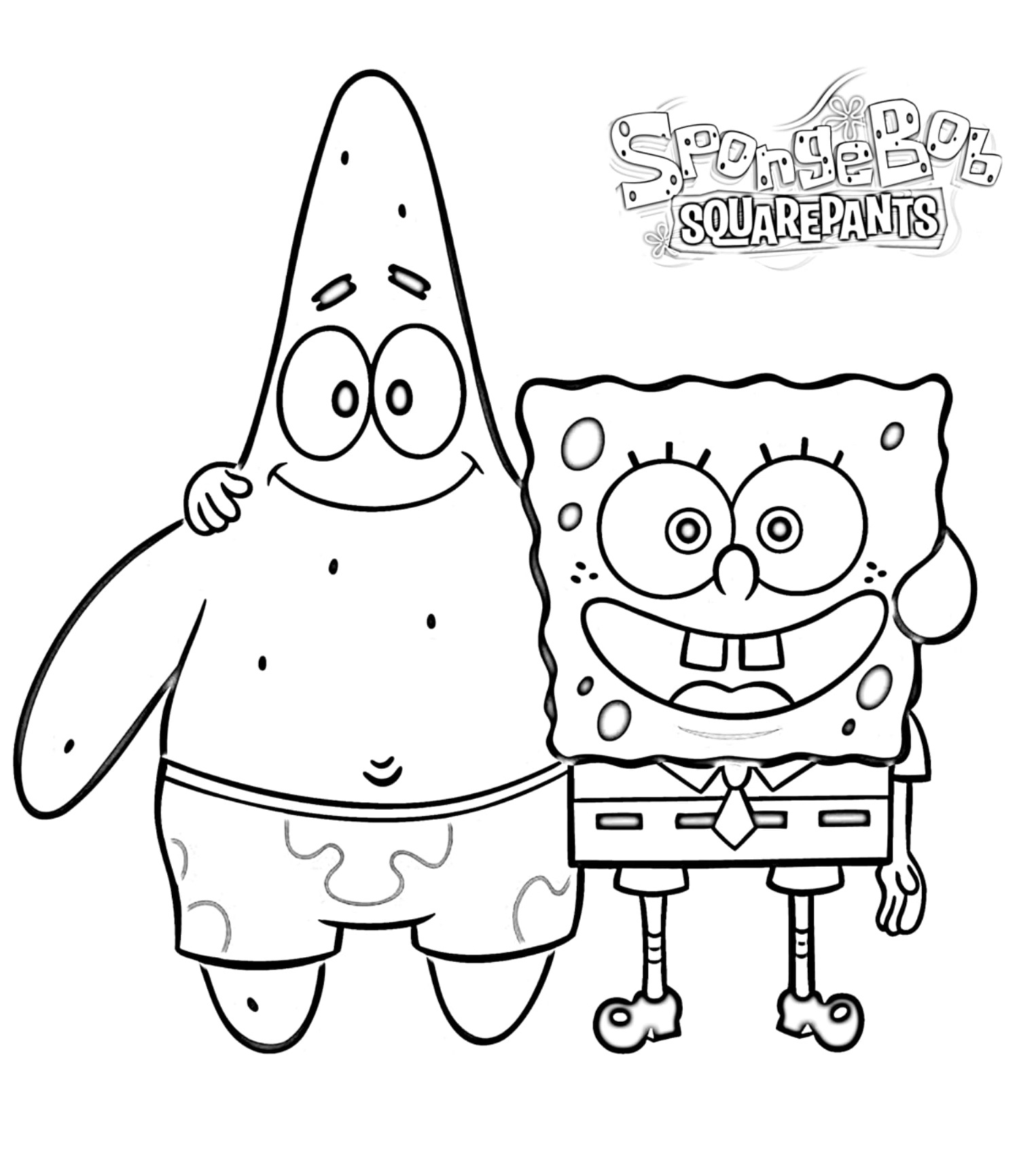 Spongebob And Patrick Friends Coloring Pages   Coloring Cool