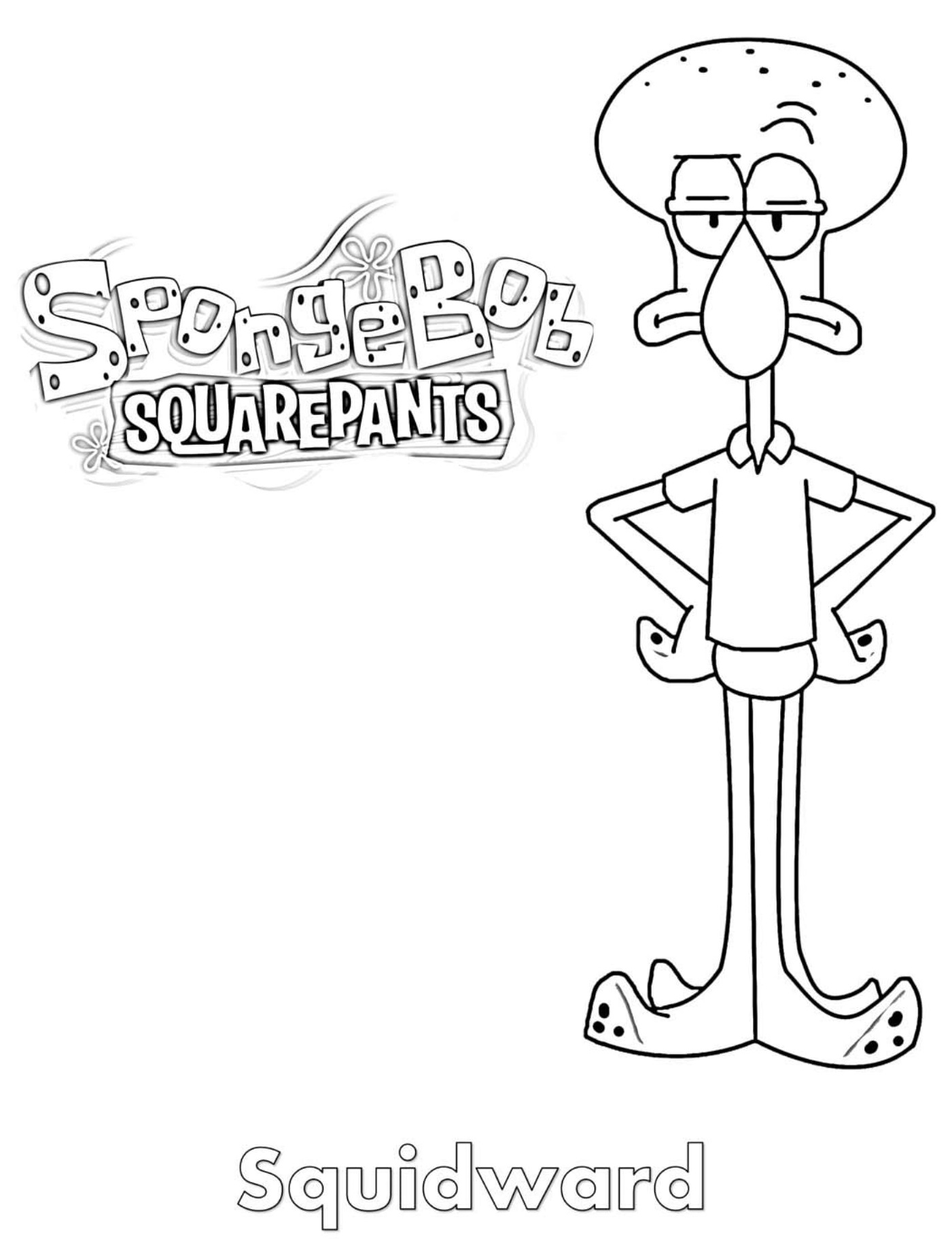 Squidward Coloring Page