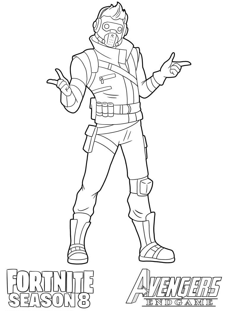 Starlord Fortnite Avengers Endgame Coloring Page