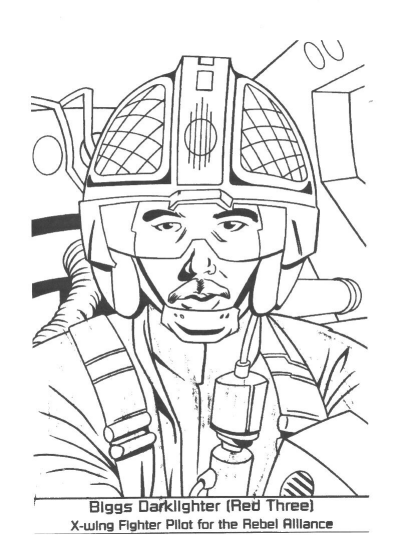 Starwars Space Red Three Coloring Page