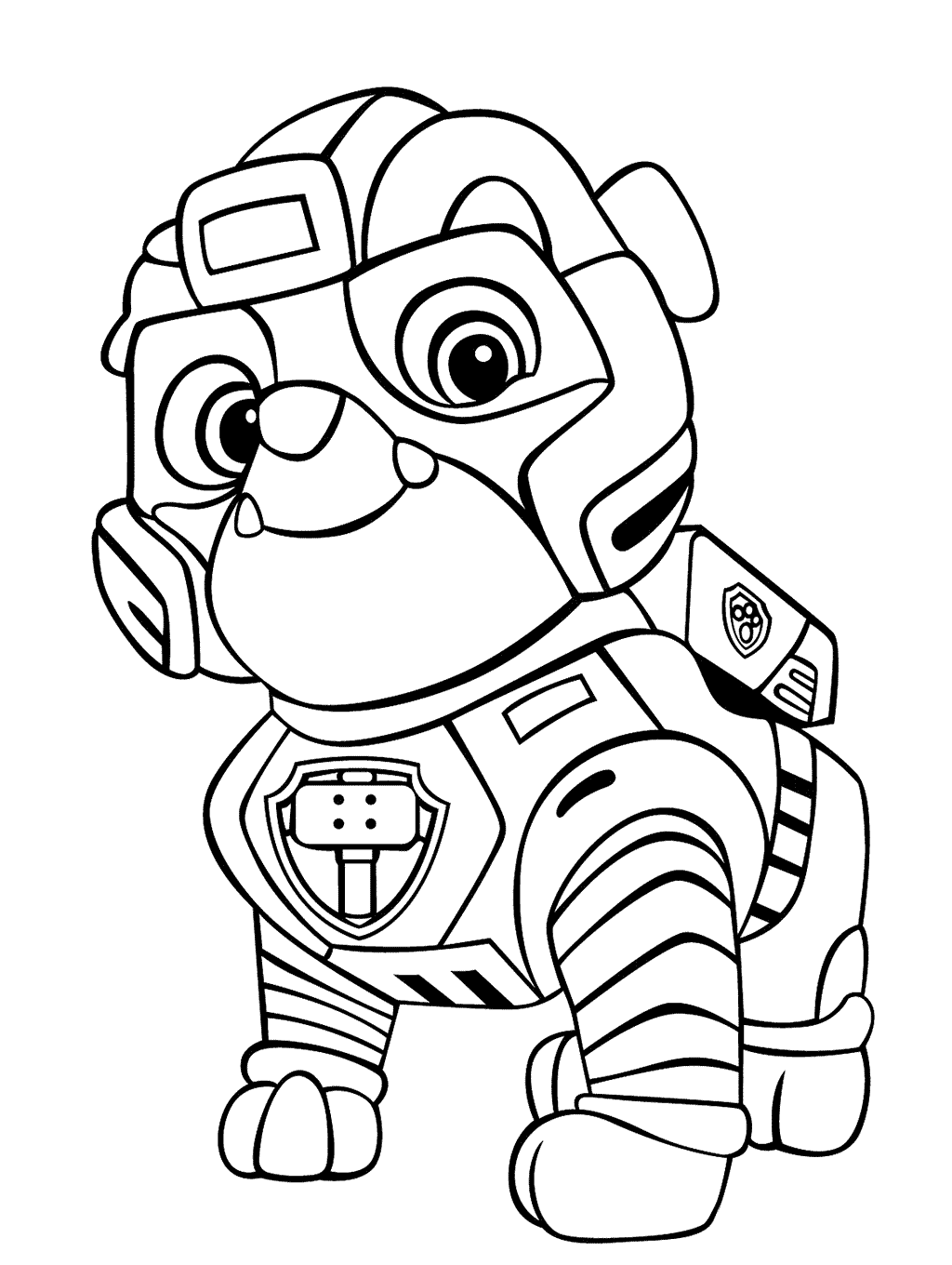Strong Rubble Mighty Pups Coloring Page