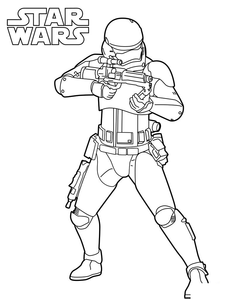 Strormtrooper Star Wars 7 Coloring Page