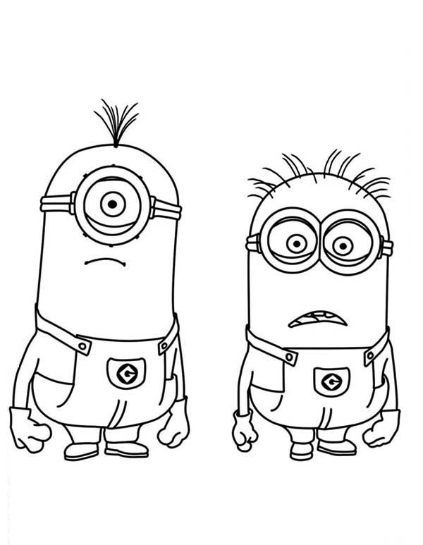 Stuart And Jerry Is Shocked The Minion Coloring Page