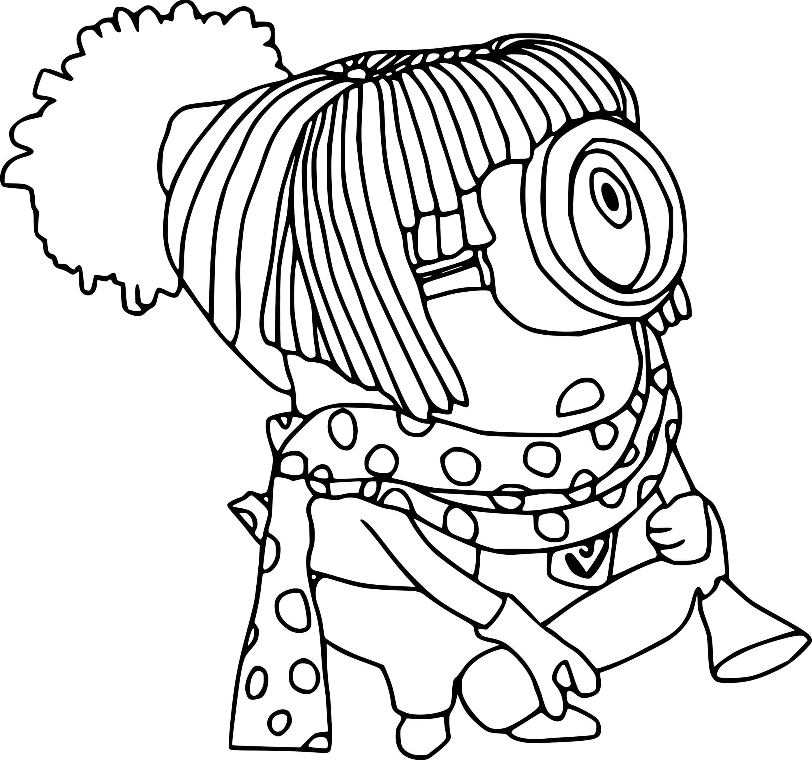 Stuart With Scarf And Wig Coloring Page