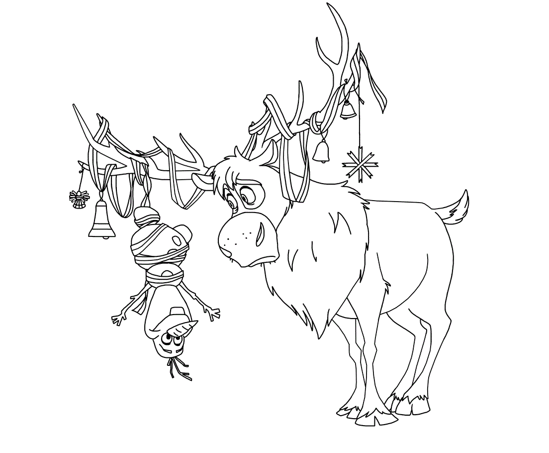 Sven Reindeer With Heart Of A Labrador Coloring Page