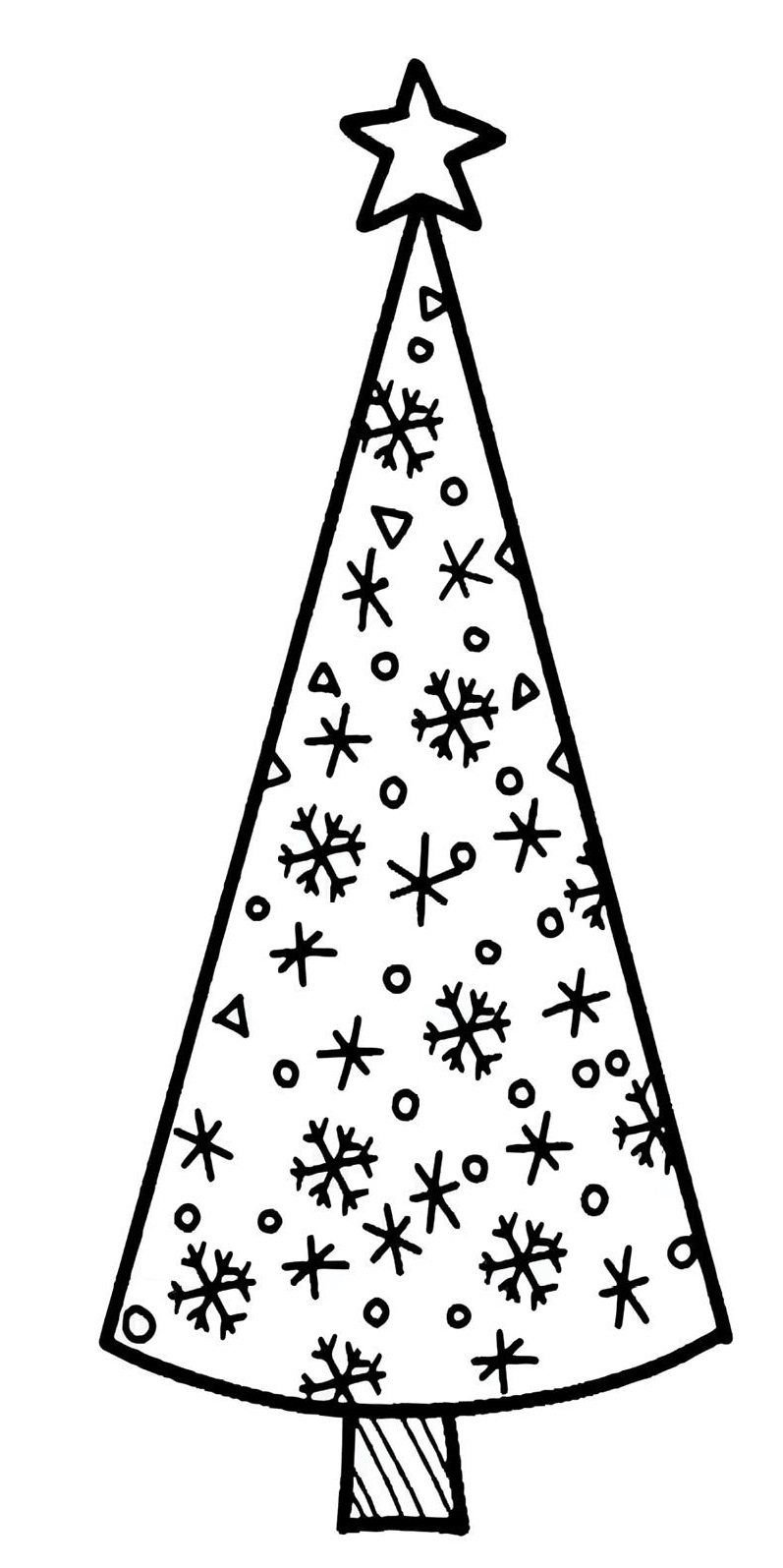Tall And Thin Christmas Tree Coloring Page