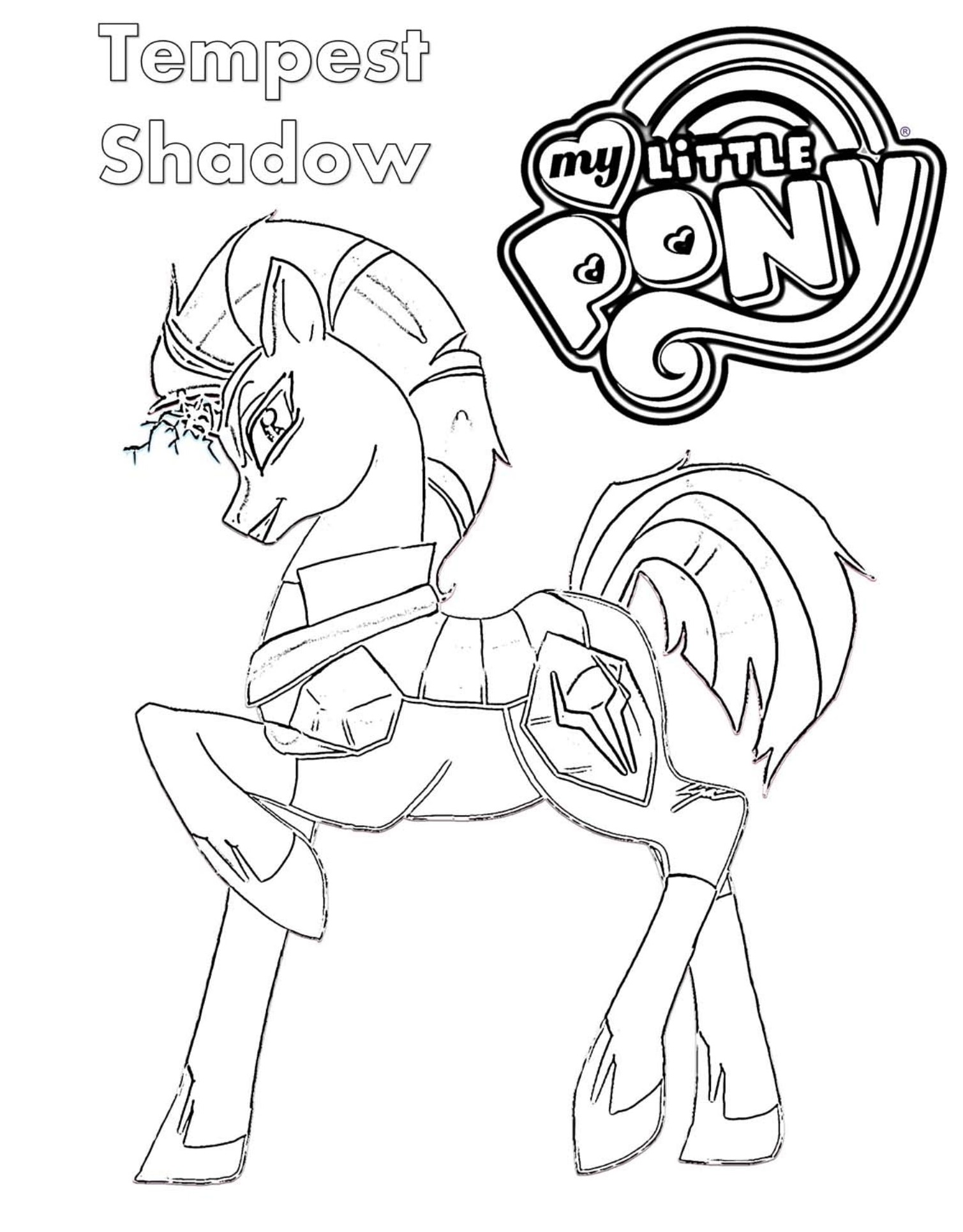Tempest Shadow My Little Pony Coloring Page