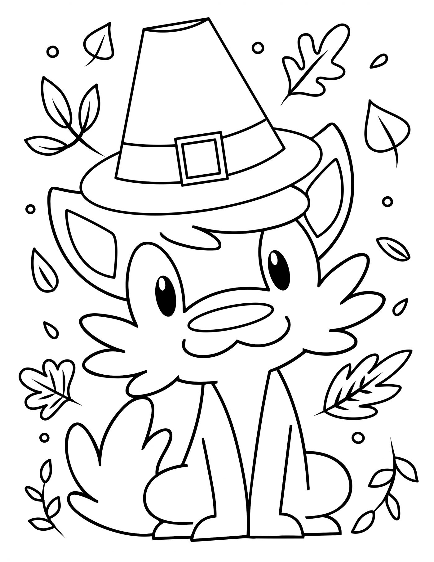 Thanksgiving A Furry Friend Coloring Page