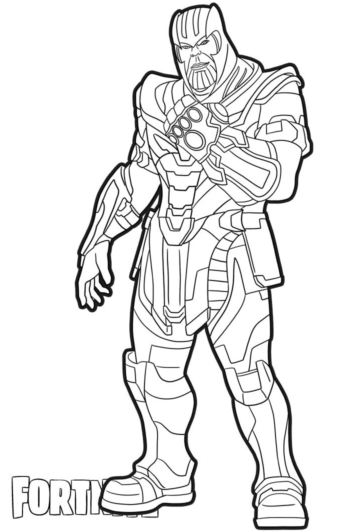 Thanos Skin From Fortnite Coloring Page