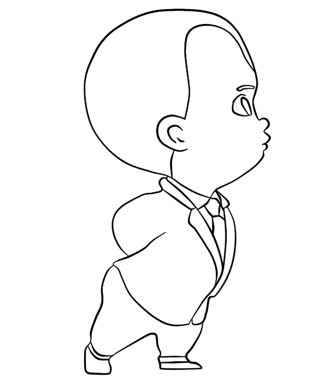 The Boss Baby In Deep Thought Coloring Page