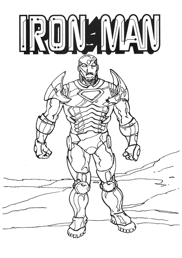 The Fierce Iron Man A4 Avengers Marvel Coloring Page