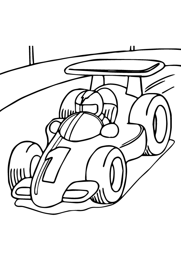 The Race Car A Coloring He A4